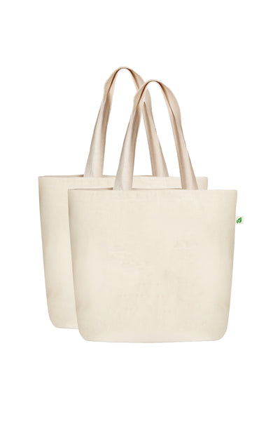SUSTAINME LARGE TOTE BAG WITH INNER POCKET - 2 PACK
