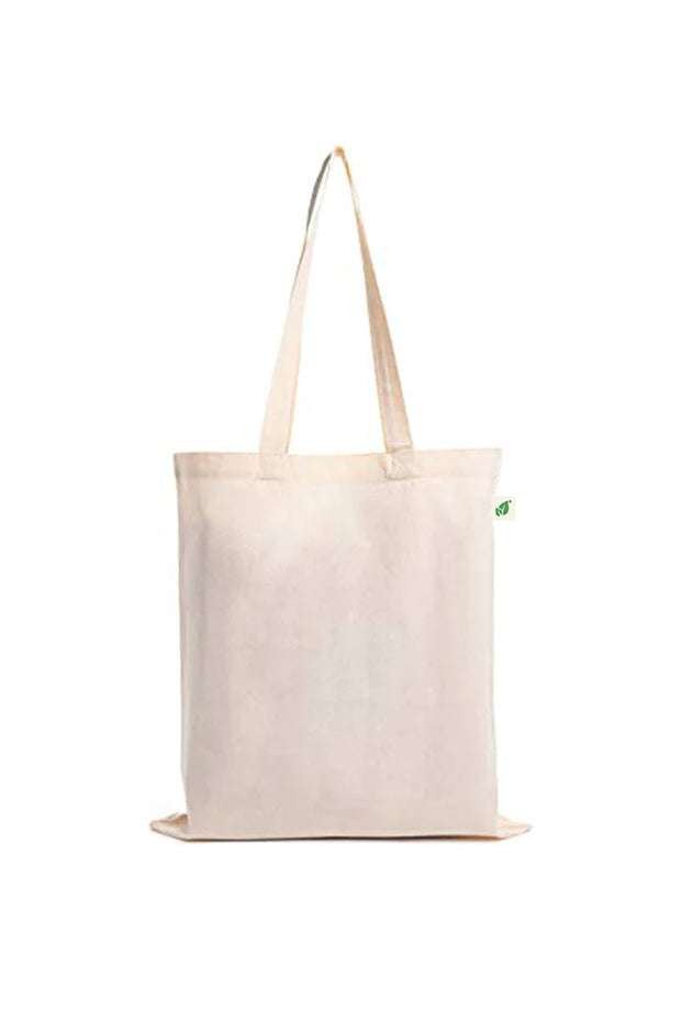 Organic Cotton Tote Bags With Zipper and Inner Pocket - 2 Pack