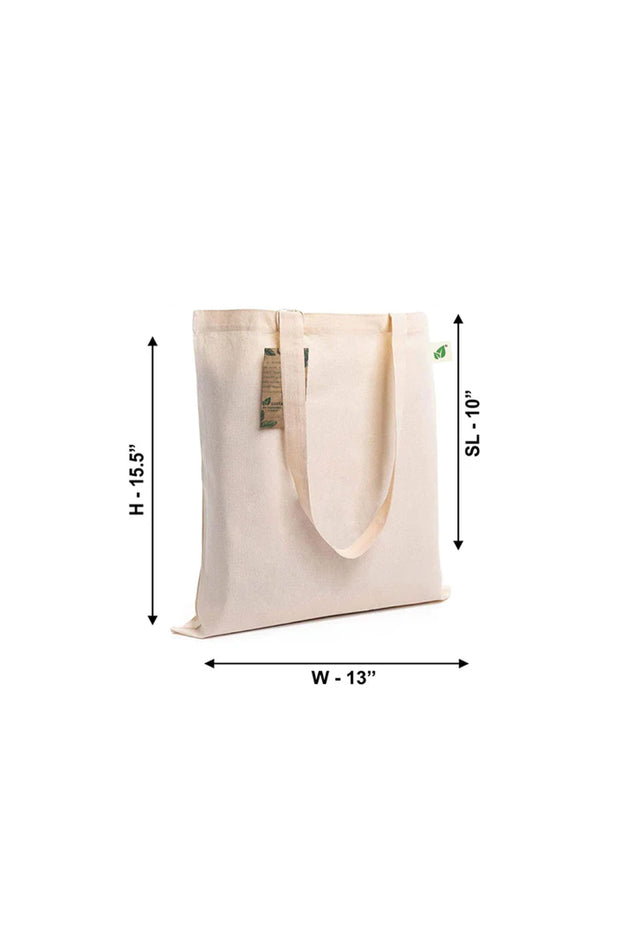 Organic Cotton Tote Bags With Zipper and Inner Pocket - 2 Pack –