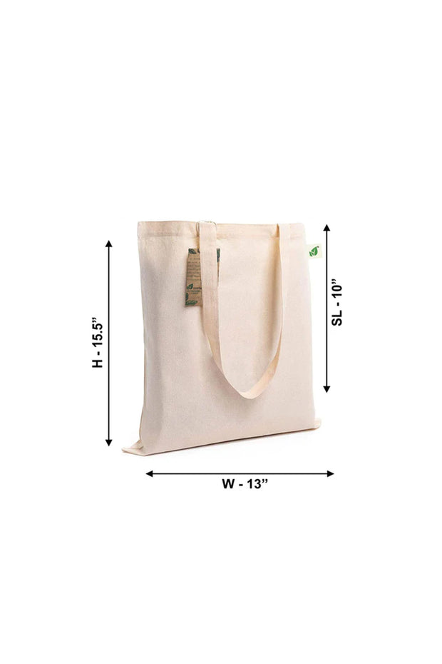 Cotton Canvas Shopping Bag w/ Pocket