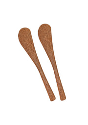 COCONUT WOOD SPATULA Half palta FOR COOKING (NON-STICK KITCHEN UTENSIL, BROWN) - SET OF 2