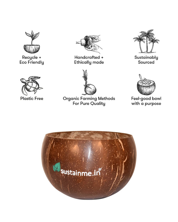 Jumbo Coconut Food Stand Bowl with Spoon