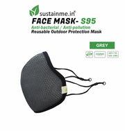 Face Mask - Reusable | Antibacterial | Anti Pollution - S95 Pk Of 1 - Grey