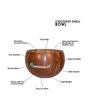 Jumbo Coconut Food Bowl with Cutlery Set Combo