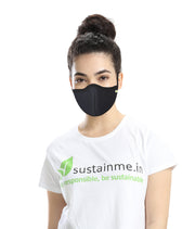 Face Mask - Reusable | Antibacterial | Anti Pollution - S95 Pk Of  3 - Black