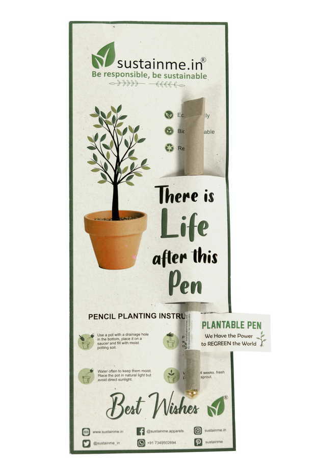 Recycled Paper Plantable Pen 5 Pack