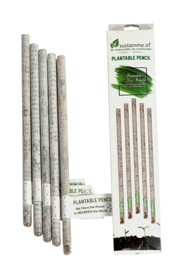 Recycled Paper Plantable Pencil 5 Pack
