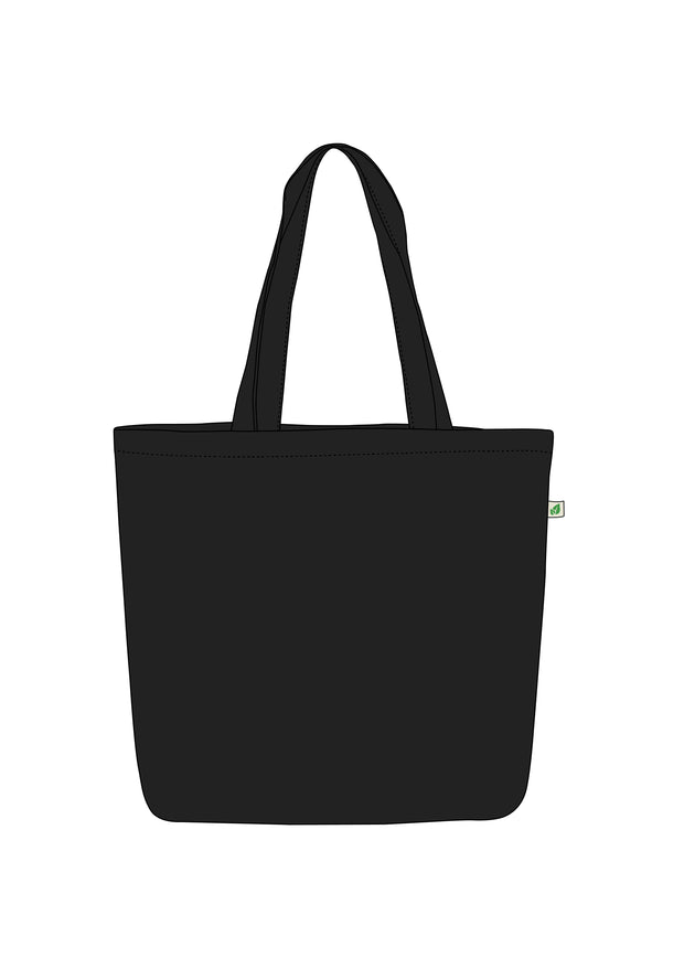 Large Zipper Tote Bag Black - bee-tiful