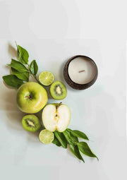 Green Apple HANDMADE COCONUT SHELL CANDLE