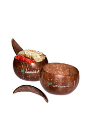 Jumbo Coconut Food Bowl with loop Spoon ( Set of 2 )