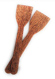 Coconut Wood Spatula for Cooking (Non-Stick Kitchen Utensil, Brown) - Set of 2