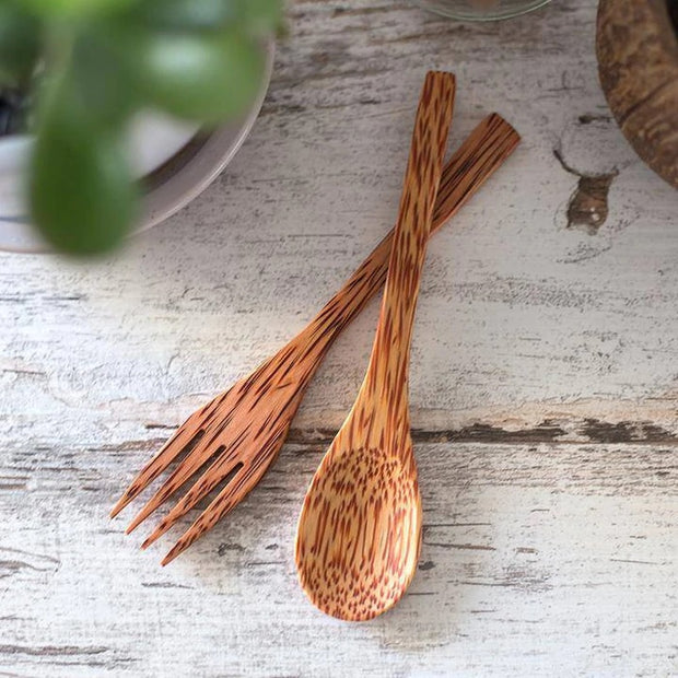 Coconut Wood Set of 1 (Spoon & Fork)