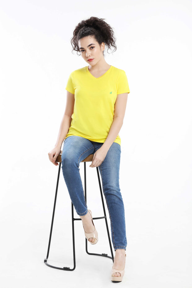 Pima Cotton Women T Shirt -  Dark Yellow
