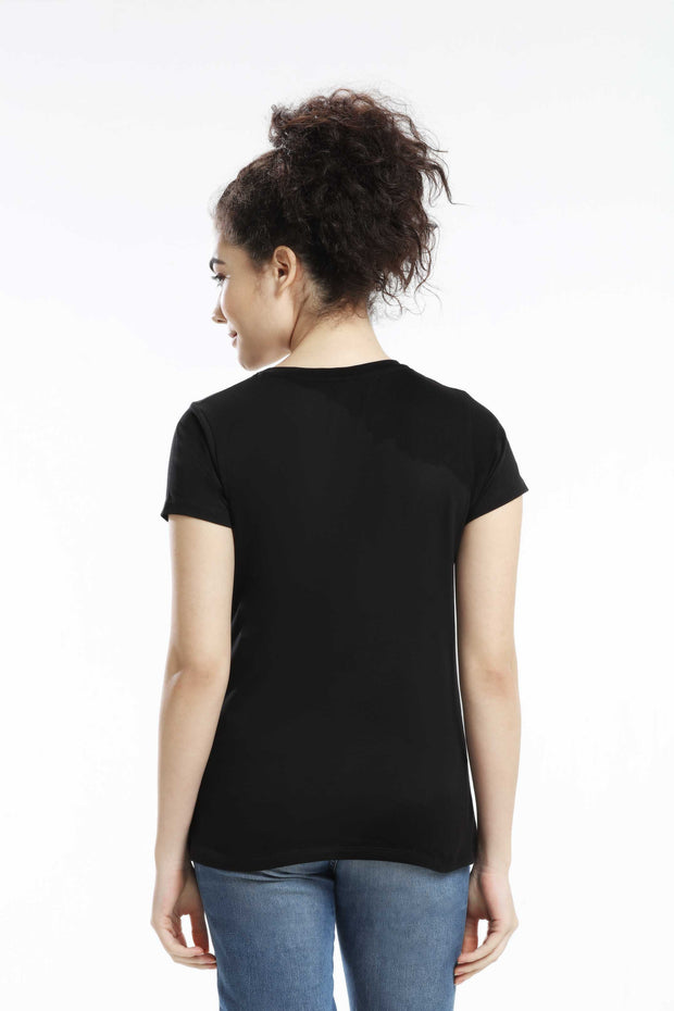 Pima Cotton Women T Shirt - Black