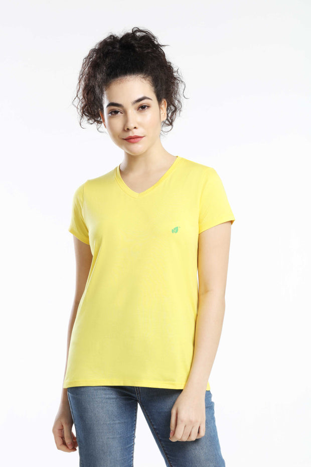 Pima Cotton Women T Shirt - Light Yellow