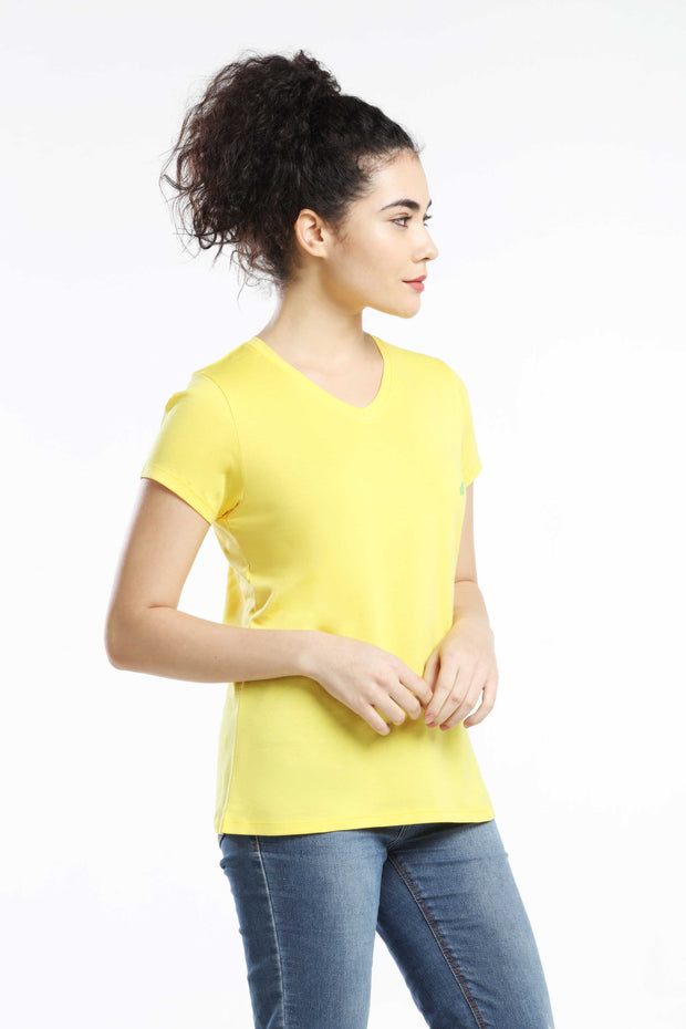 Pima Cotton Women T Shirt - Light Yellow