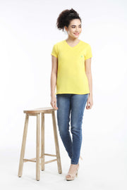 Pima Cotton Women T Shirt - Light Yellow