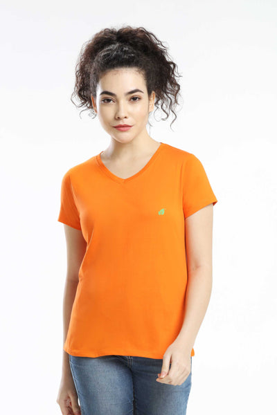 Pima Cotton Women T Shirt - Orange