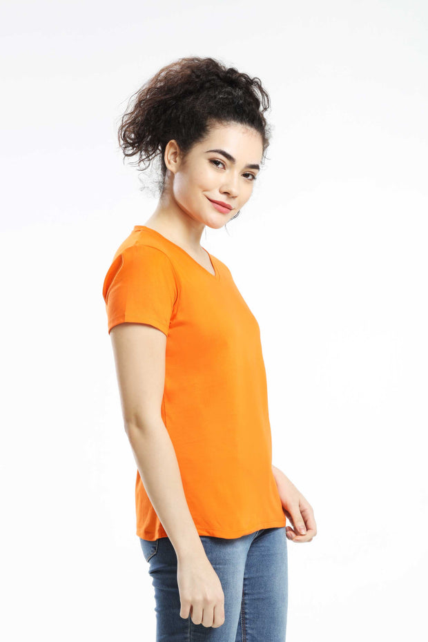 Pima Cotton Women T Shirt - Orange