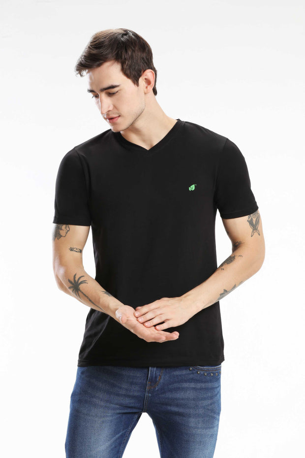 Pima Cotton Men T Shirt - Black