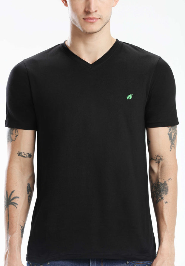 Pima Cotton Men T Shirt - Black