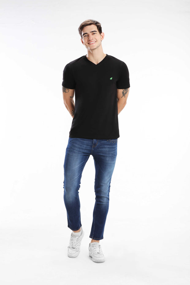 Pima Cotton Men T Shirt - Black