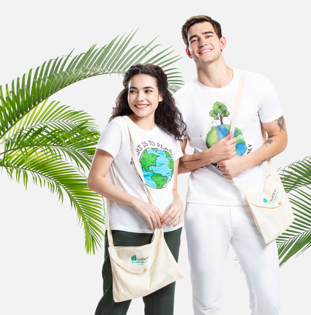 Organic Cotton Cross Body  T shirt Bag
