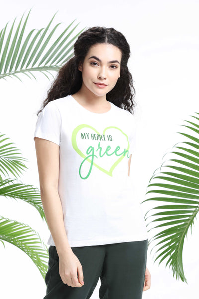 My Heart is Green Womens T-shirt