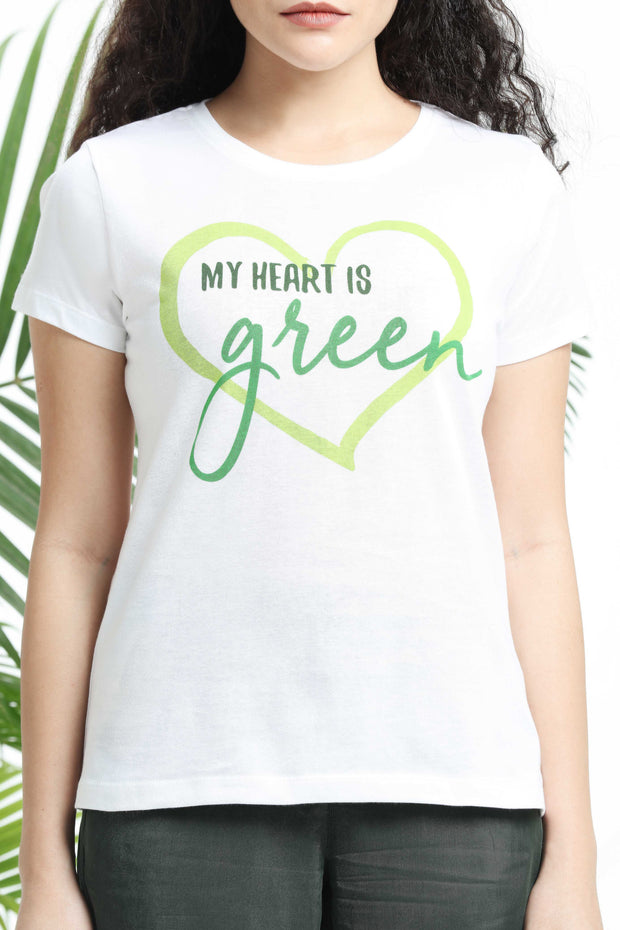 My Heart is Green Womens T-shirt