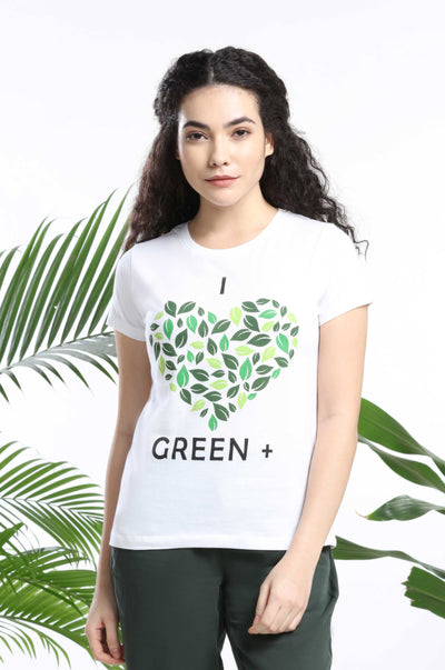 I Love Green Womens Tshirt