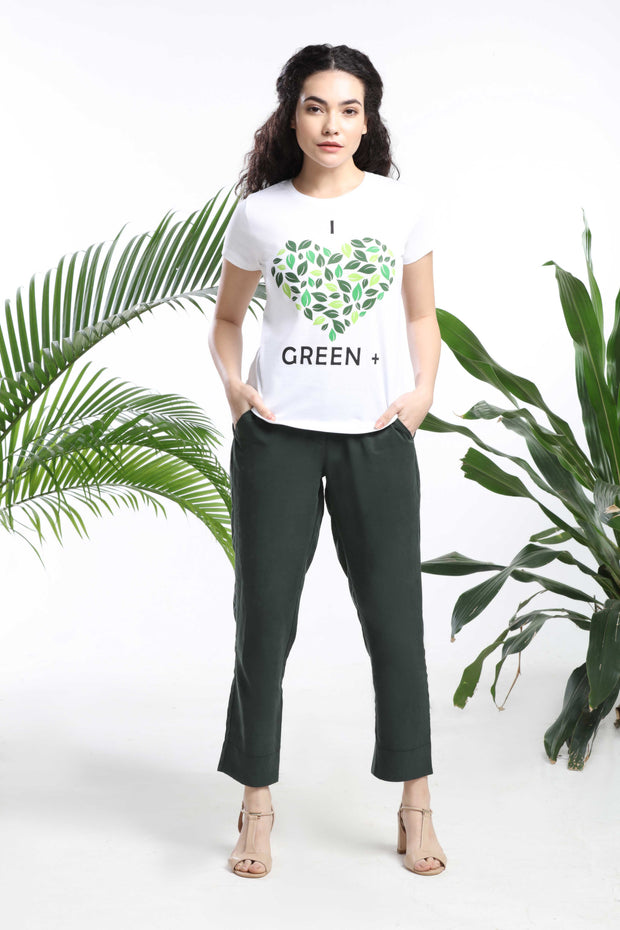 I Love Green Womens Tshirt