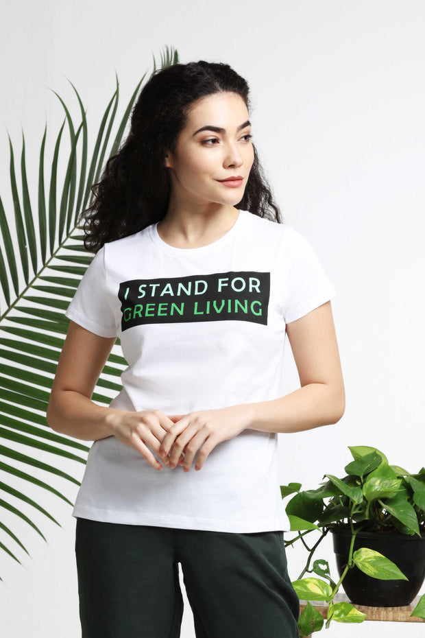 I Stand for Green Living Womens T-shirt